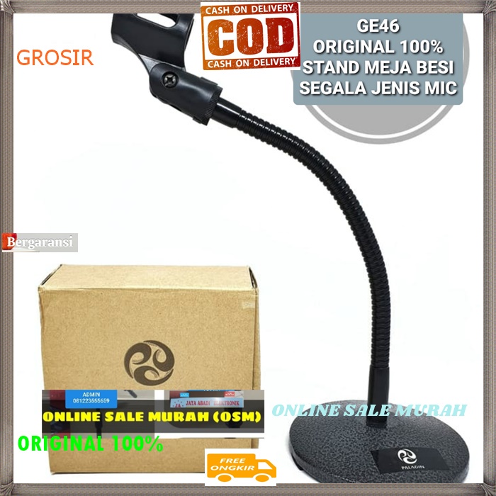 G46 ORIGINAL stand mic meja full besi holder mik table microphone standing ori mimbar podium penyang