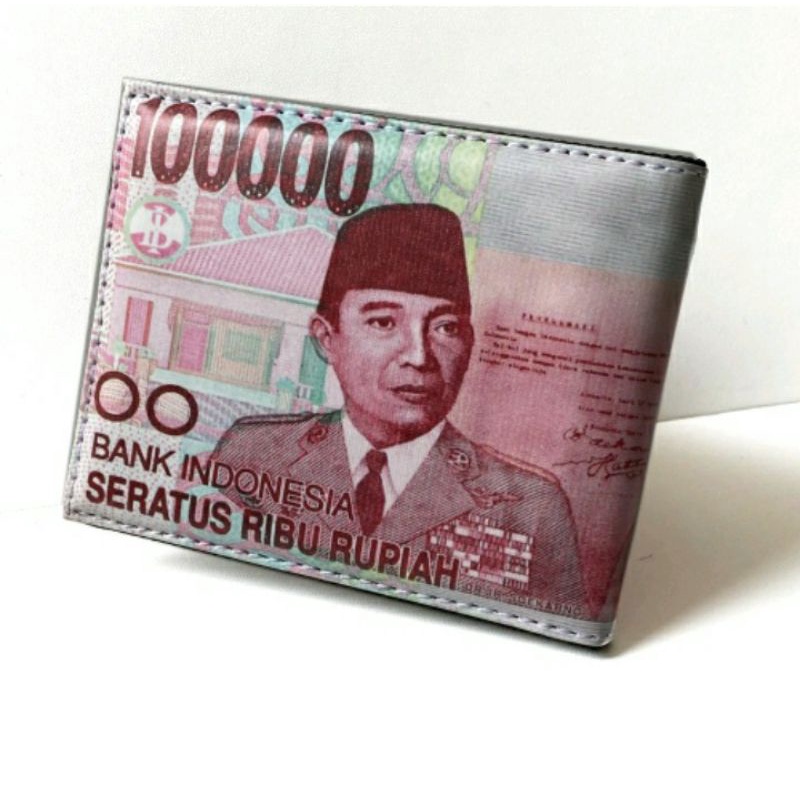 Dompet semi kulit karakter uang dompet lipat gambar duit dompet pria-2