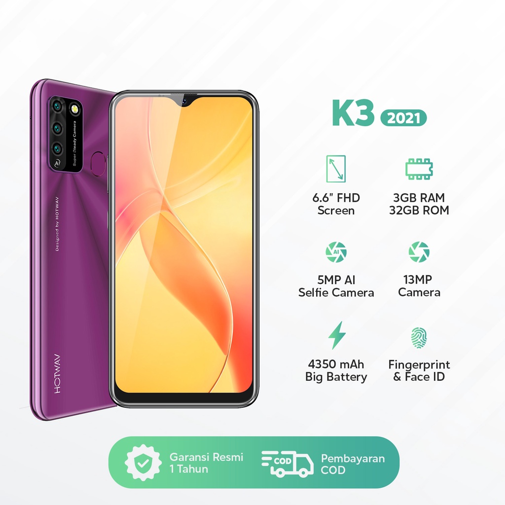 HOTWAV Pearl K3 2021 3GB/32GB Dual SIM Card / Smartphone FHD 6.53