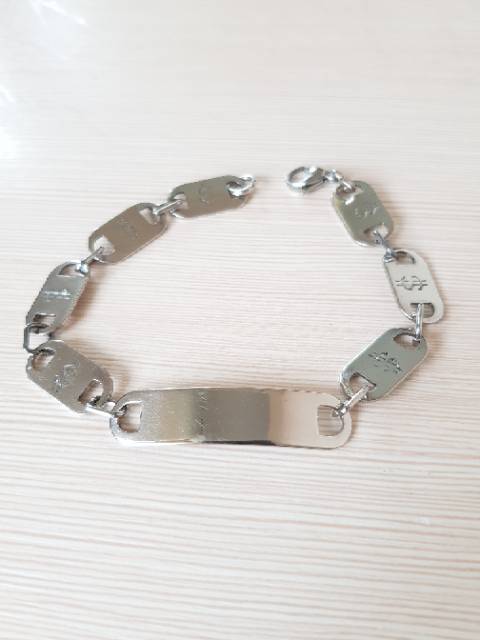 Gelang fashion import Titanium Silver / gelang pria dan wanita / gelang titanium antikarat