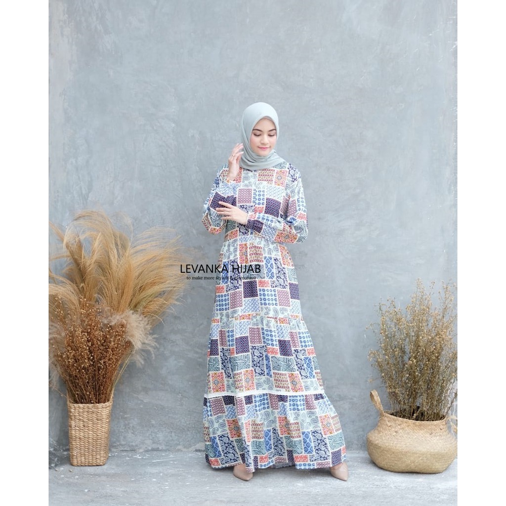 Gamis Katun Rayon Premium, Katun Rayon Motif Allsize