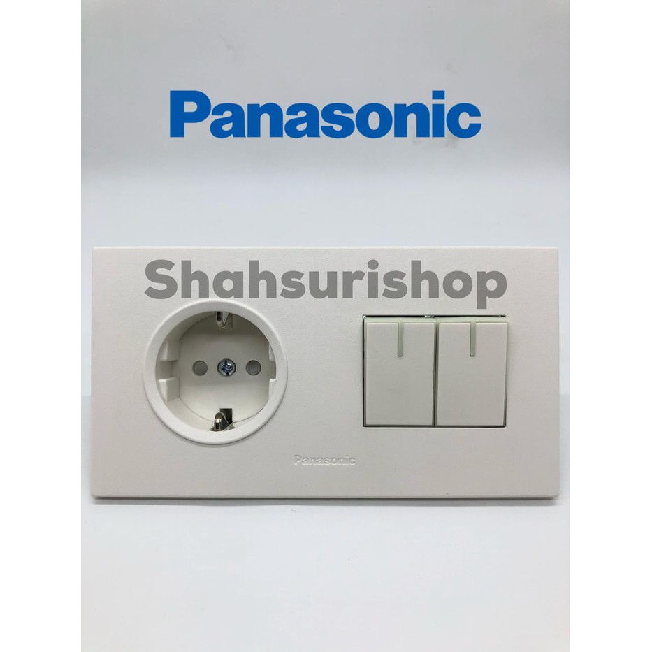 STOP KONTAK PANASONIC WHITE STYLE STOP KONTAK + SAKLAR SERI 2 GANG 2G