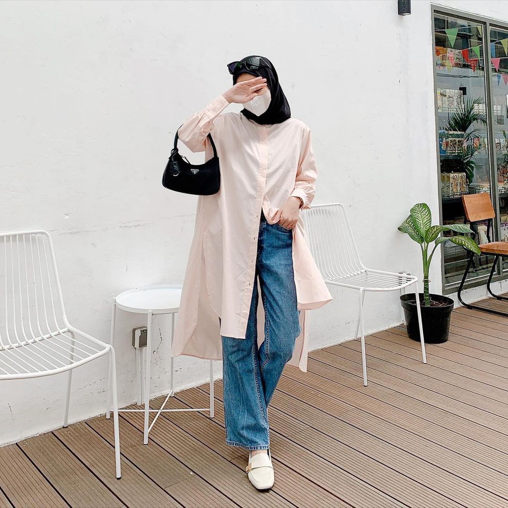 IL - Ailen Oversize Long Tunik / Hanley Long Shirt Wanita | Tunik Long Fashion Fashion