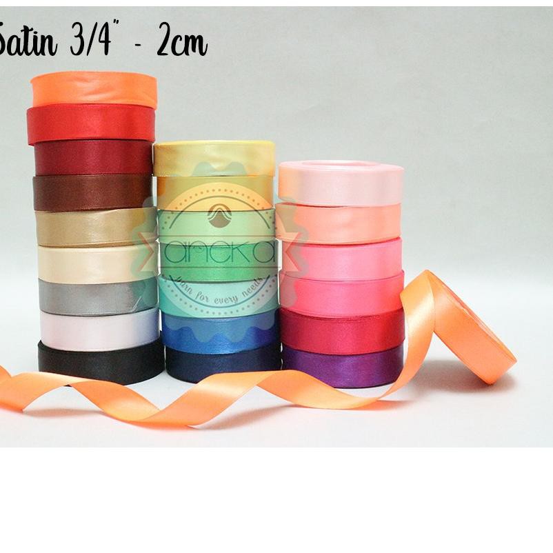 

New Pita Satin / Satin Silk Ribbon 3/4" - 0.75" - 2 cm - PER GULUNG ❦✽©