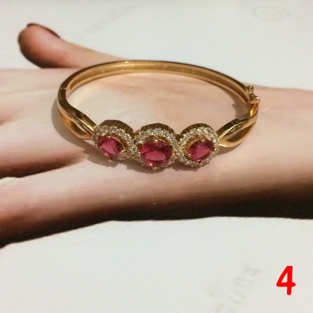 Gelang bangle permata merah