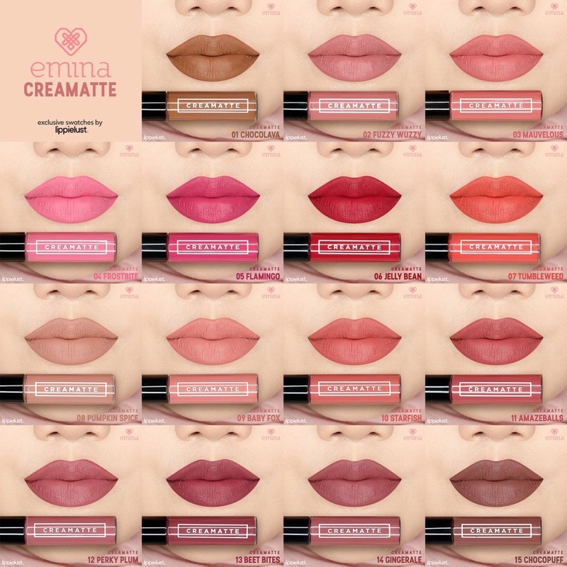 EMINA CREAMMATTE SERIES TERDAPAT 17VARIAN WARNA