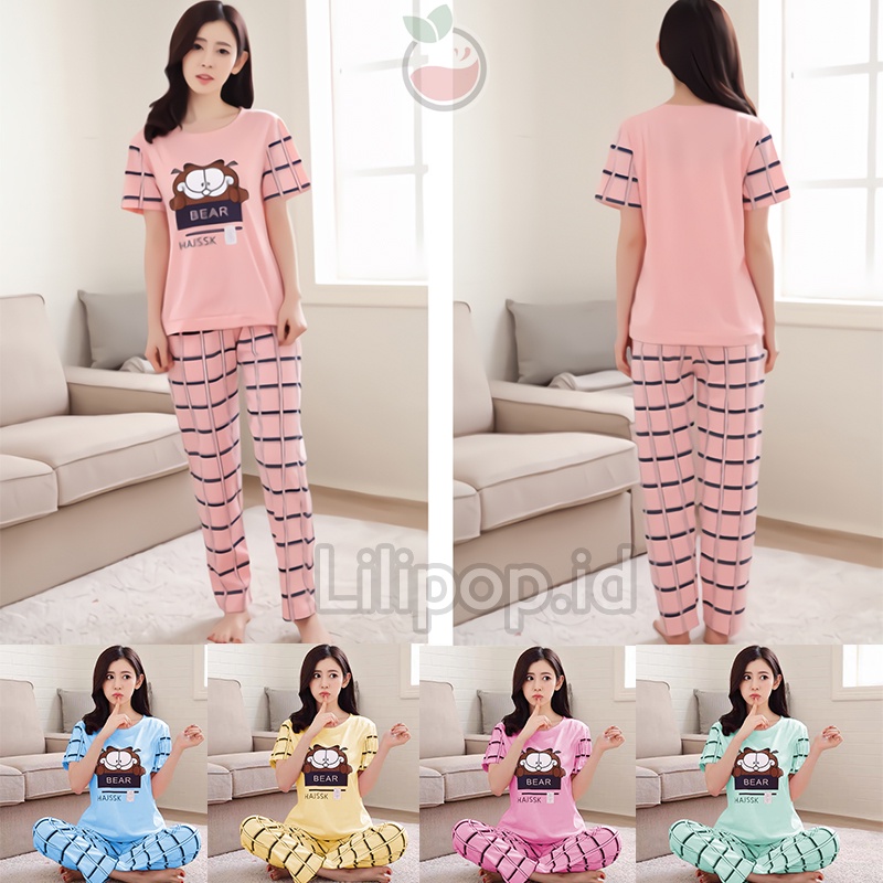 Baju Tidur Stelan Wanita Celana Panjang Baby doll Dewasa Piyama Allsize Cp Lilipop Sleep Wear