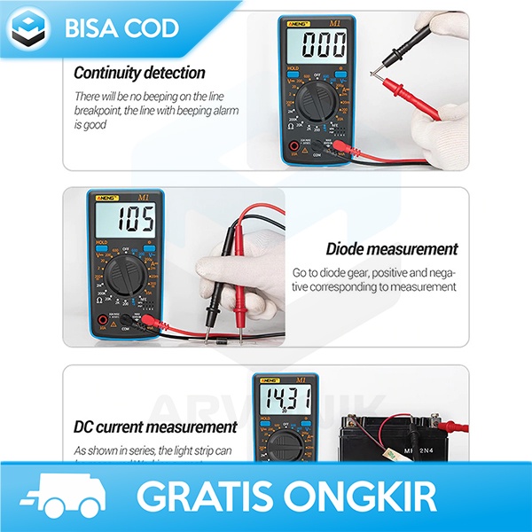 MULTITESTER DIGITAL ANENG LOW POWER DATA RETENSI AC/DC VOLTAGE LCD ABS