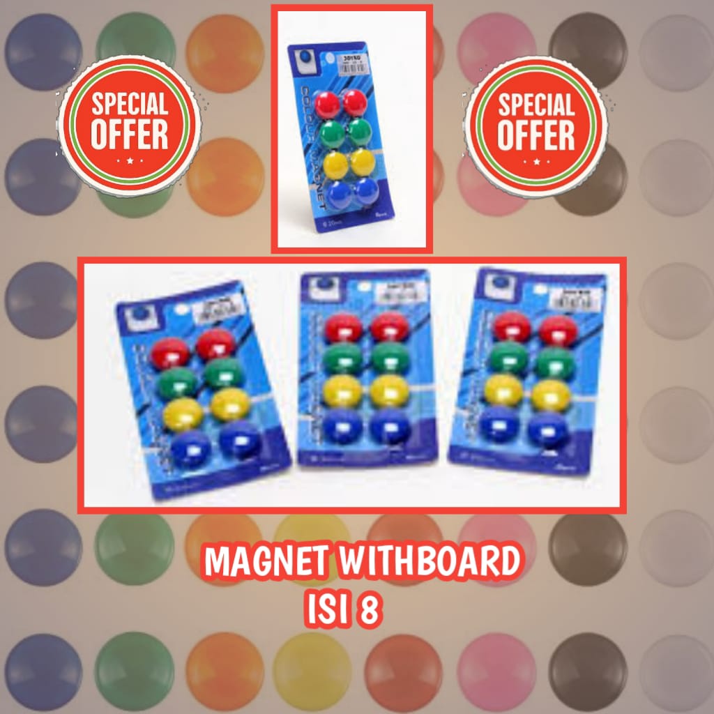 JOYCO Magnet warna  Isi 8 Papan Tulis White Board 1set - Color Magnet MN-20-8