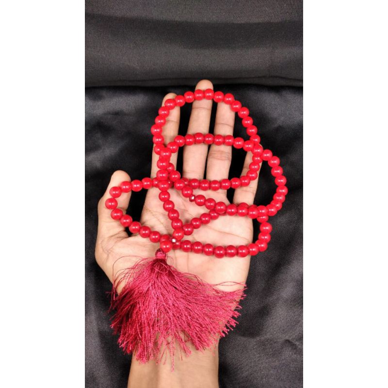 TASBIH BATU MERAH MARJAN TOP QUALITY ASLI 99 BUTIR