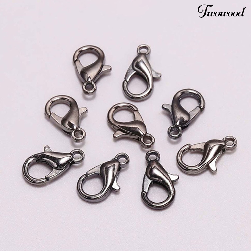 Twowood 50Pcs Lobster Hooks Plated Multipurpose DIY Bracelet Necklace Key Ring Lobster Clasps Jewelry Findings