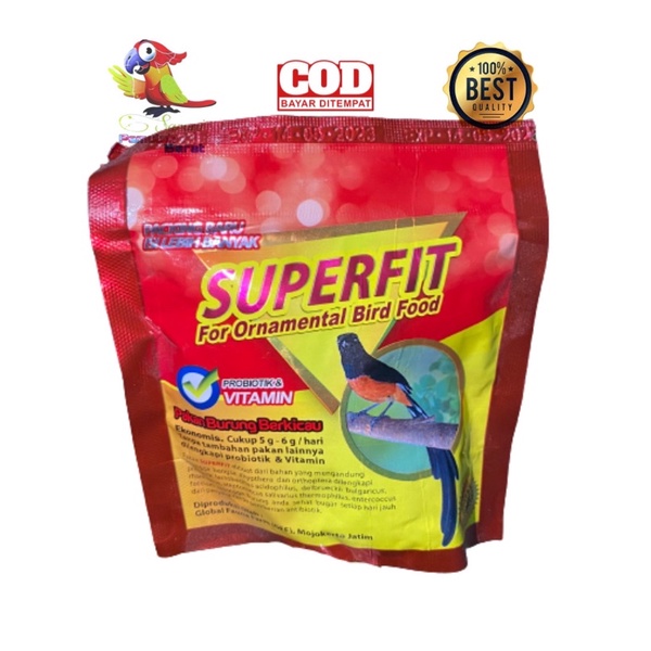 VOER SUPERFIT RED SUPER FIT MERAH PAKAN VIER MERK SUPER FIT  PAKAN BURUNG PROBIOTIK DAN VITAMIN SUPE