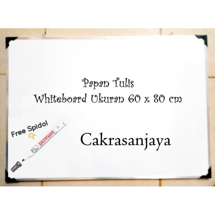 

Unik Whiteboard Papan Tulis Putih 60x80 cm Non Magnetic Free Spidol Murah