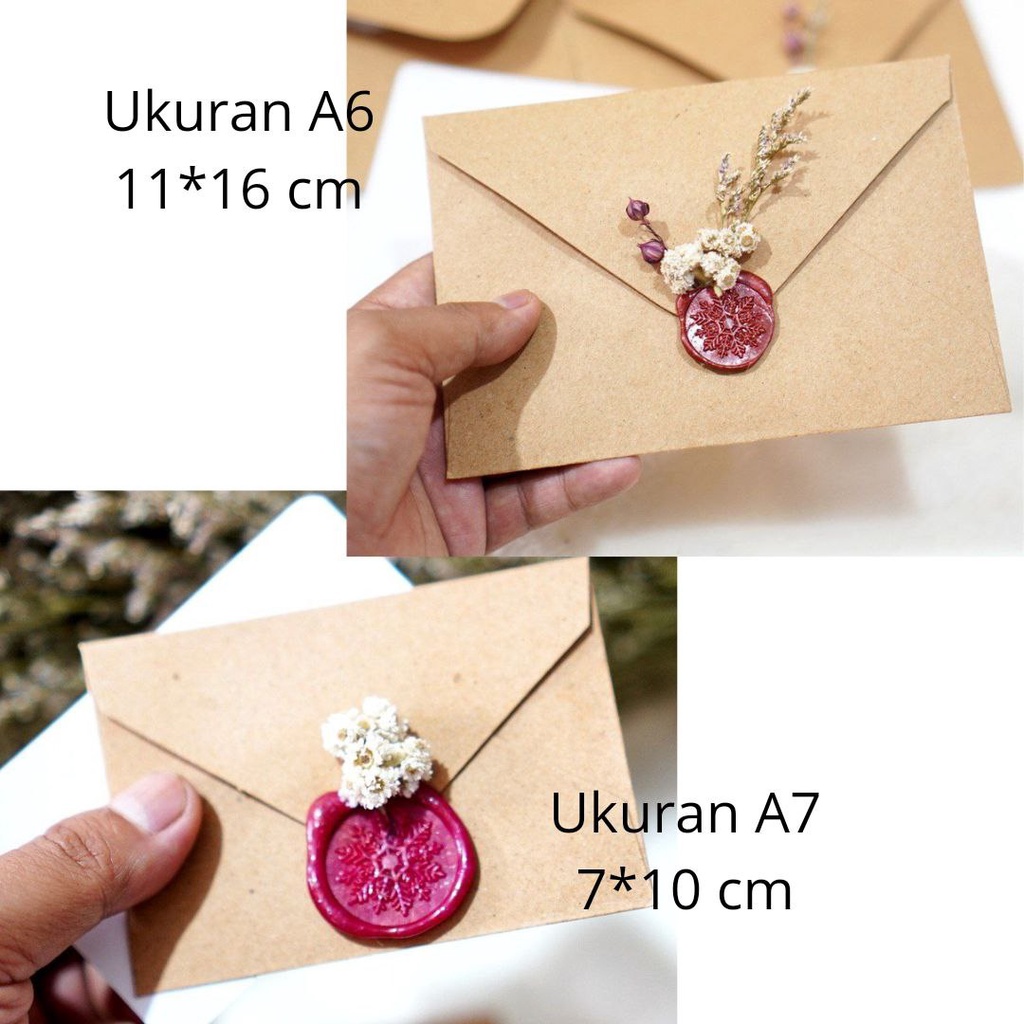 

Amplop A7 rustik / amplop seal bunga kering / dried flower / amplop