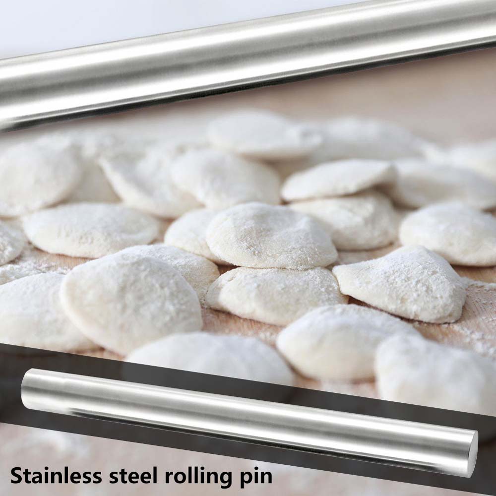 Rebuy Rolling Pin Adonan Pizza / Pastry / Pie Universal Praktis Bahan Stainless Steel