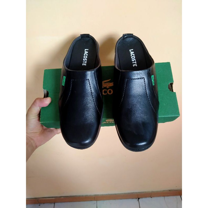 BIG SALE !!! SEPATU Kulit Kalep Best Seller LACOSTE LS. 02 ORIGINAL | Sepatu Slop Tutong Pria