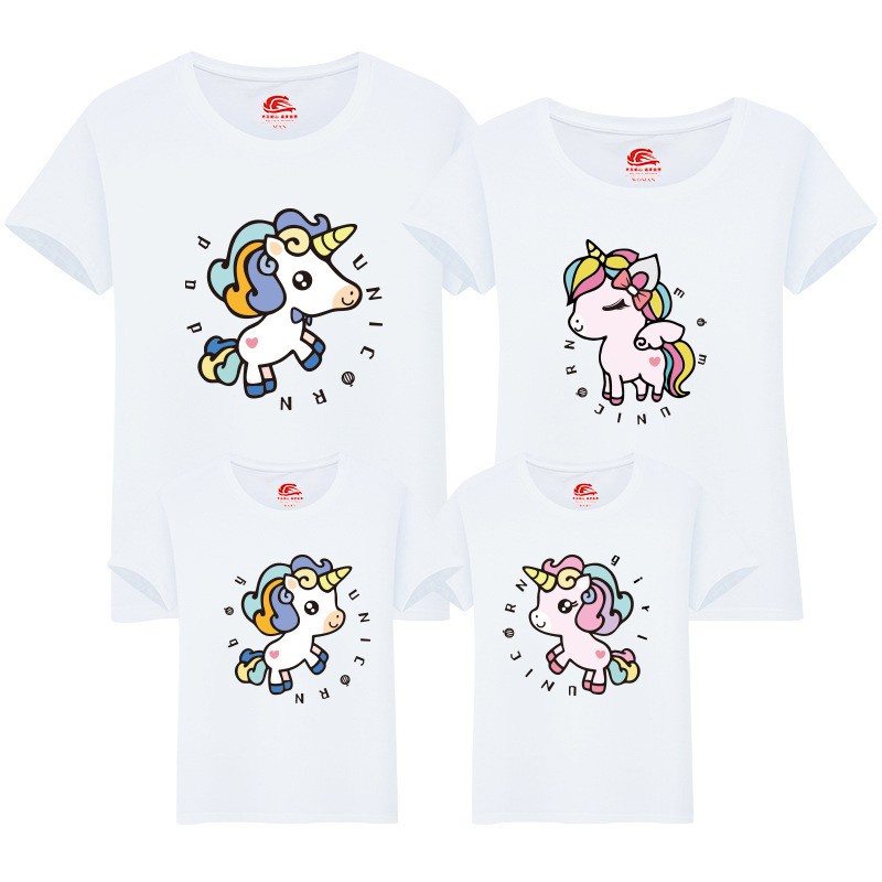 MYSTIQUE.ID-BAJU KAOS FAMILY UNICORN T-SHIRT LUCU DAN AESTHETIC