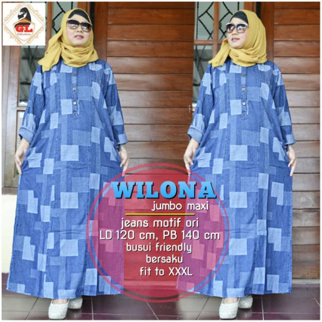[[BAL4]] JUMBO MAXI DRESS ORIGINAL JEANS TERBARU SUPER RECOMENDED