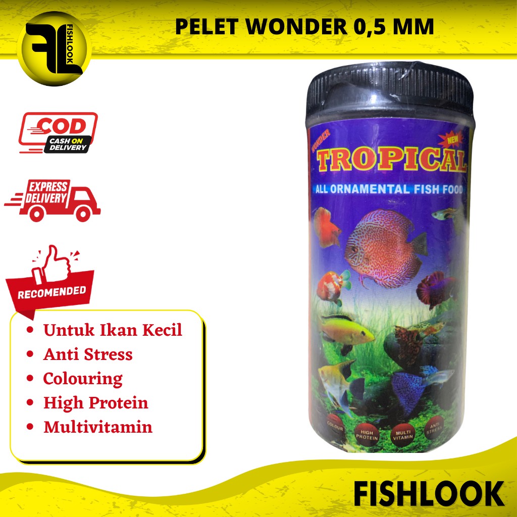 PELET TROPICAL WONDER makanan pakan ikan cupang kecil hias guppy 100gr