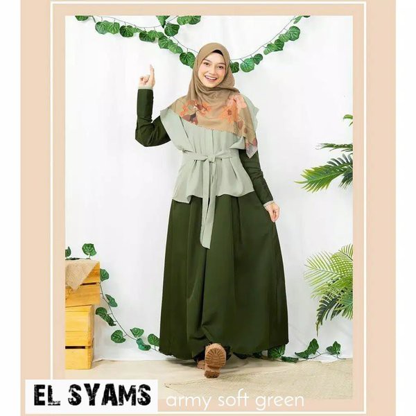 Baju Gamis Wanita Muslimah Syari Dewasa Dress Arumi Set & Rompi Busana Pesta Santai Fashion Muslim