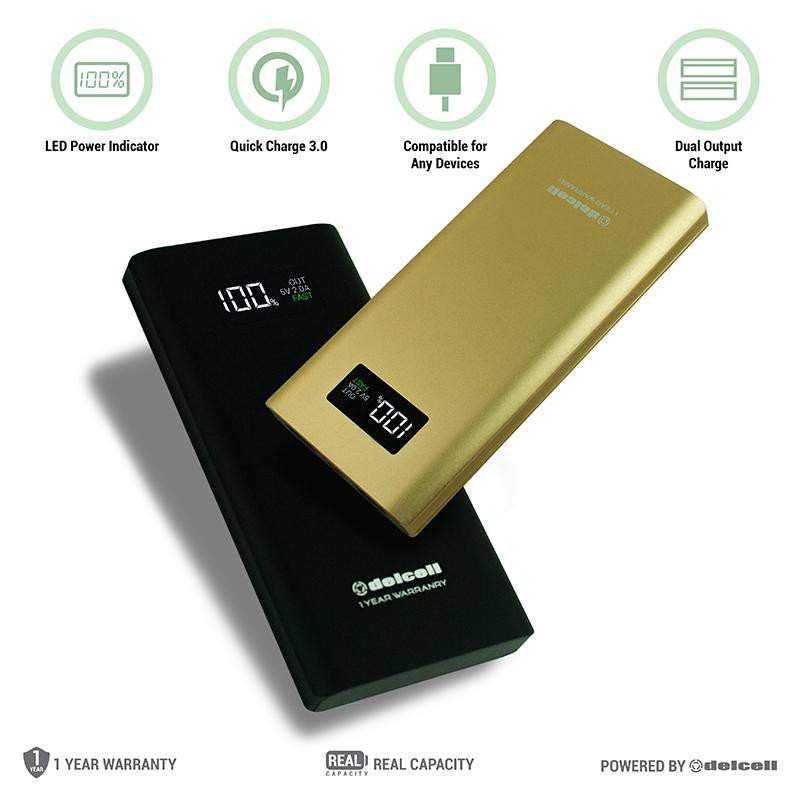 Delcell TORNADO Power bank 10.000mAh QC 3.0 Real Capacity