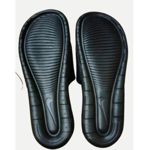 {VAT.21Jl22r} Sandal Pria BIG SIZE 48 49 | Sendal Selop Pria Nike3 Benassi Full Black Gold | Sendal 