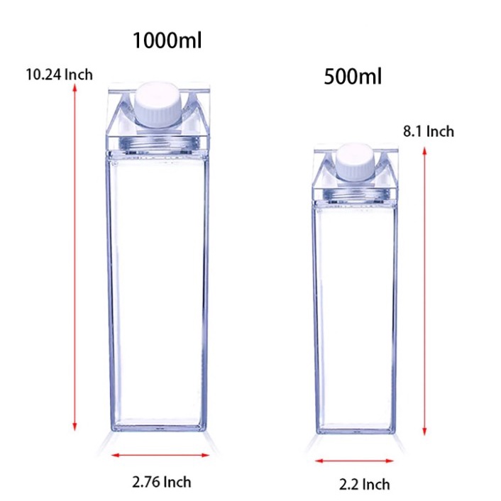 Botol Kulkas Transparent Botol minum Susu Karakter 1000ml dan 500ml - 1000ml, Milkcow