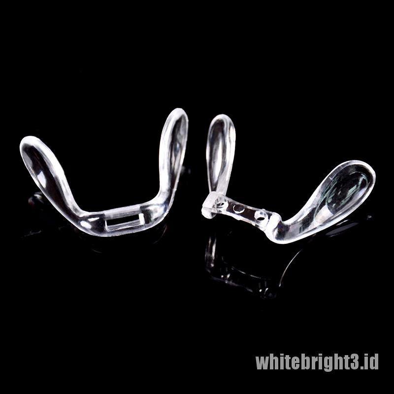 &lt; White3 &gt; 2pcs Bantalan Hidung Bahan Plastik Pvc Anti Slip Untuk Kacamata