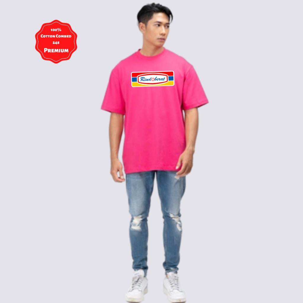 Kaos Oversize Katun Combed 24s RINDU BERAT Oblong Unisex Jumbo XXL