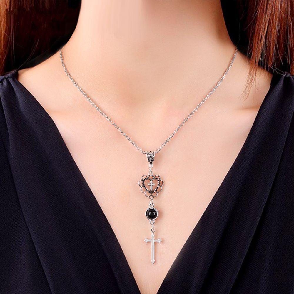 Kalung Rantai Dengan Liontin Hati Gaya Gothic Untuk Wanita