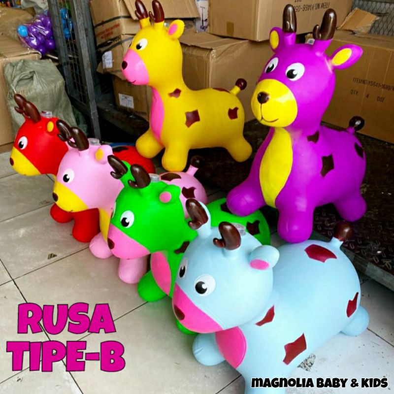 Animal Jumping RUSA Jumbo Tebal / Hewan Karet / Kuda Jumping / Bouncy Animal