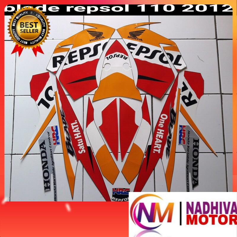 stiker motor honda blade repsol 125 2012 orange lis body