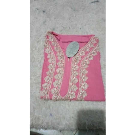 Daster Arab Jumbo Turkey Ld 135 cm Santung Tebal-Pink fanta