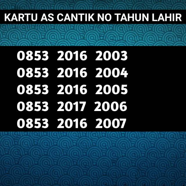 Nomor cantik Telkomsel AS Tahun lahir
