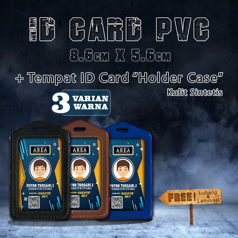 

Paket Cetak dan Print ID Card/Kartu Identitas + Laminasi + Holder Case Kulit Sintetis 1 Slot Kartu