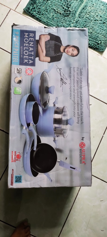 Panci Supra Set 9 Pcs Teflon Sa1290 / Supra Panci Set Teflon Rosemary 9pcs Merah Ungu