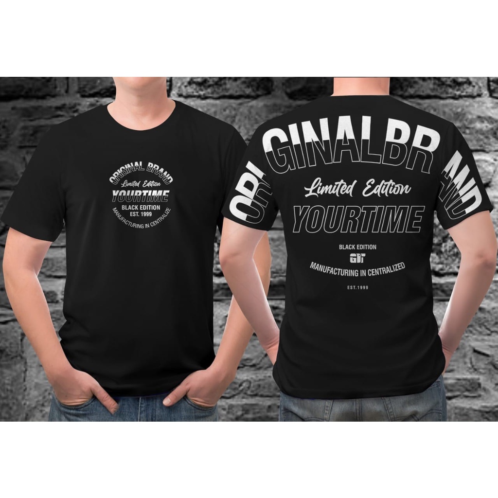 KAOS T-SHIRT PRIA LENGAN PENDEK TERBARU / KAOS YOUR TIME BLACK  / KAOS DISTRO PRIA / KAOS SAMURAI JE
