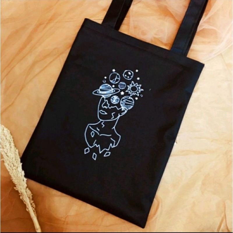 Totebag Pake resleting BAHAN KANVAS TEBAL
