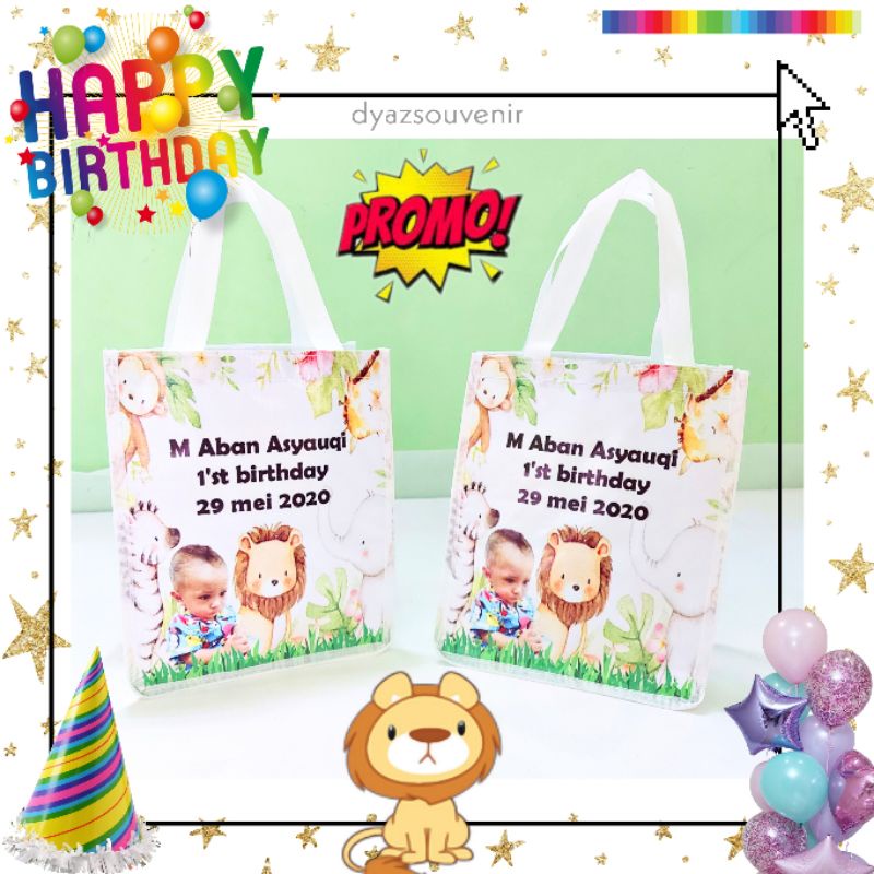 

Tas Mika Ulang Tahun Gift Bag / Tote bag PVC / Souvenir birthday / Ulang Tahun