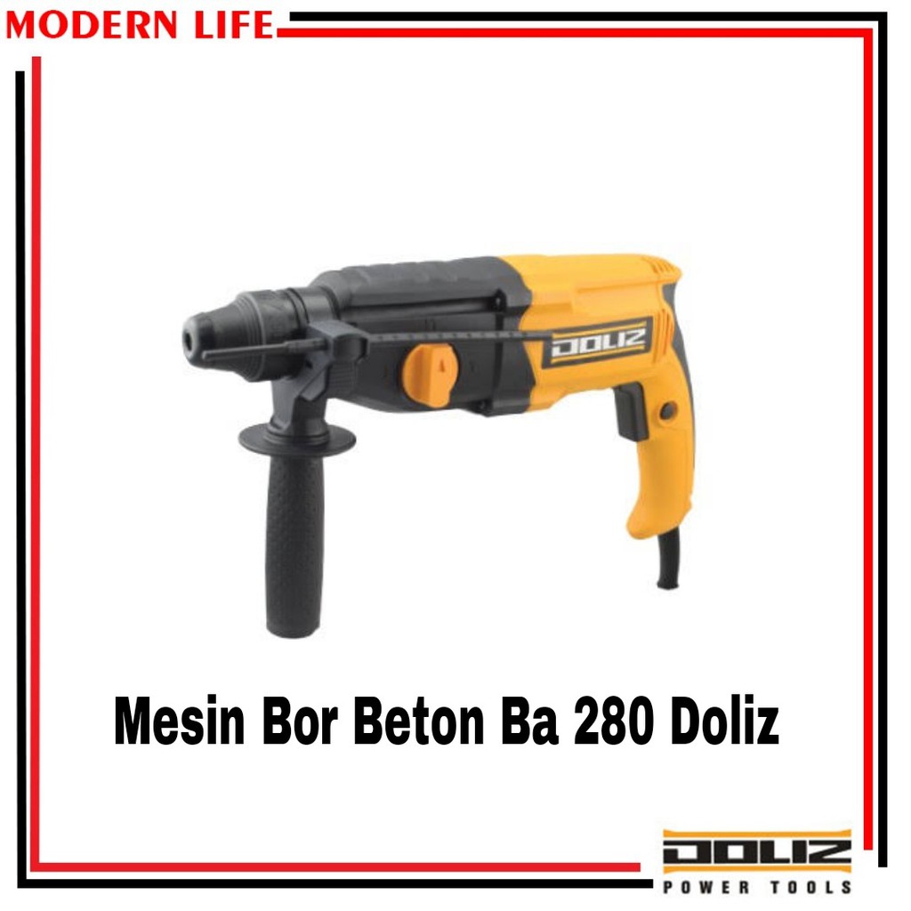 Mesin Bor Beton 26mm DOLIZ BA280 Rotary Hammer 3 Mode + Free Meteran Laser