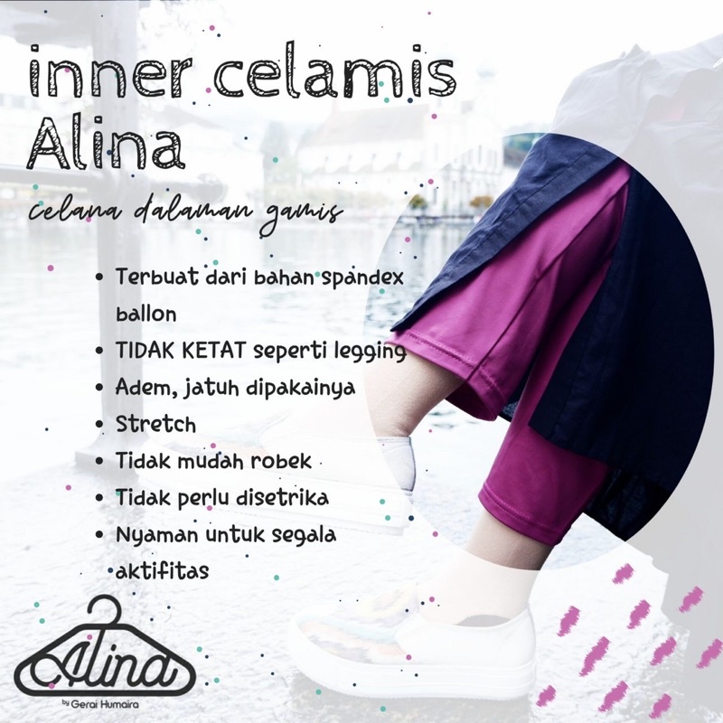 Celamis Alina Extra Jumbo Wanita Muslimah - Daleman Gamis Perempuan - Inner Pants Dalaman Panjang Jubah Cewek Nyaman Murah Adem