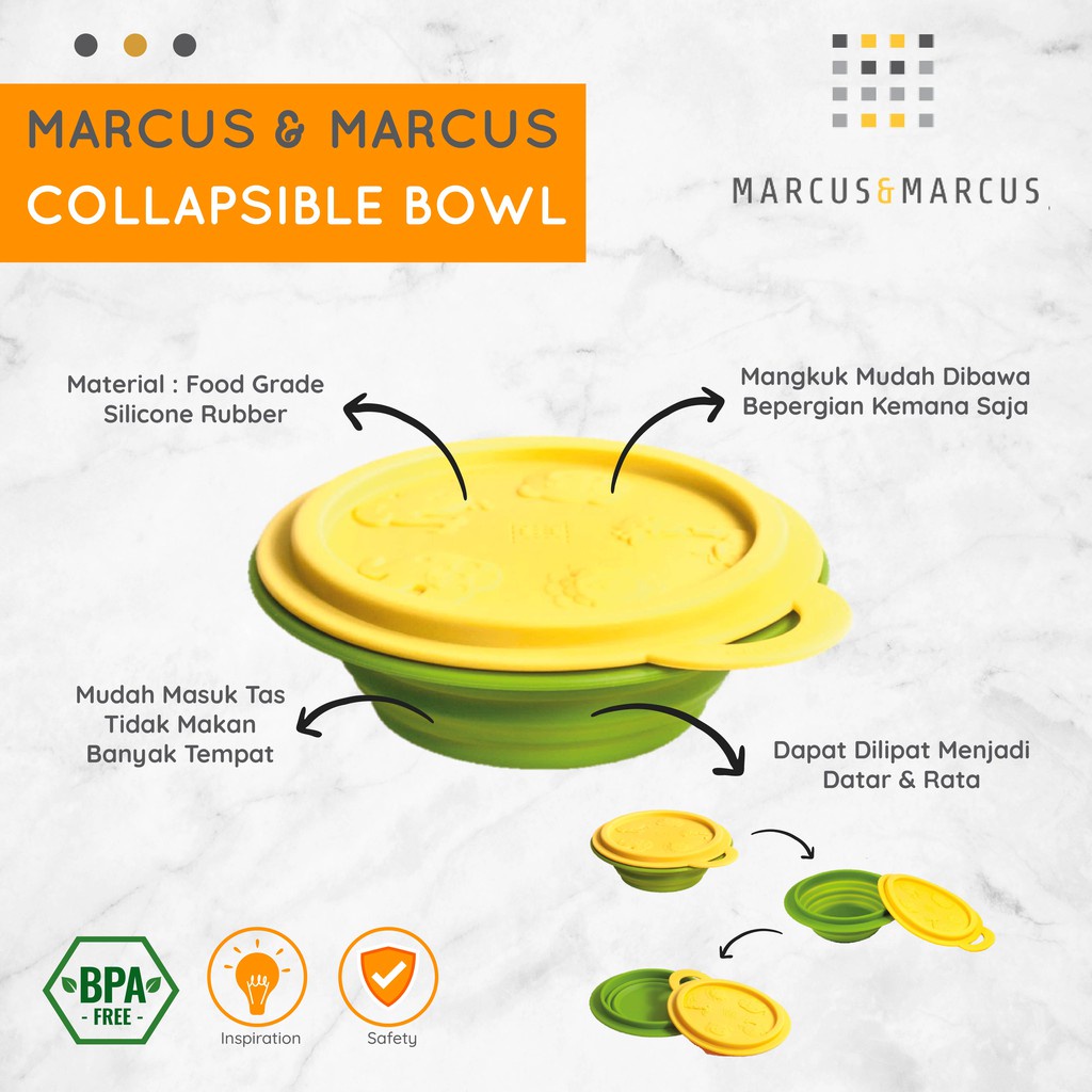 Castle - Marcus &amp; Marcus Collapsible Baby Bowl - Mangkok Lipat MNM - Mangkuk Makan Silikon