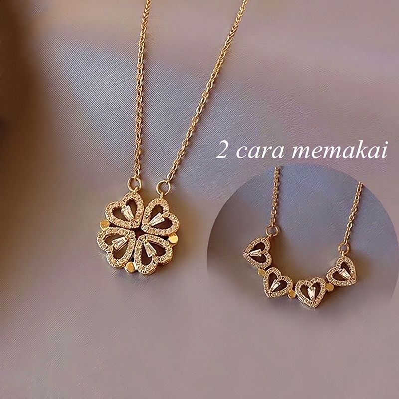 KALUNG TITANIUM WANITA LOVE DOUBLE 2 MODEL FASHION KOREA