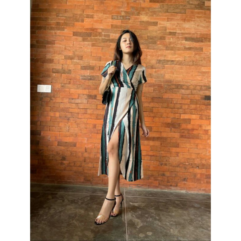 Kimono Dress Multicolor Rayon Premium | Casual Dress Korea | Kimono Wanita.