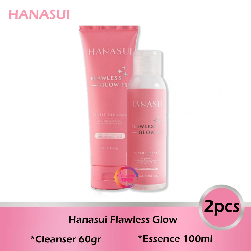 Paket Hanasui Flawless Glow 2pcs (Cleanser 60gr+Essence 100ml)