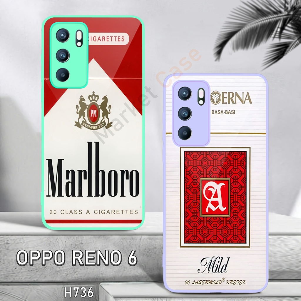 H736 SoftCase Kilau Lilac & Hijau Mint OPPO RENO 6 4GA15,RENO 5,A16,A5S,A54,RENO 5F,Case Cantik,Case