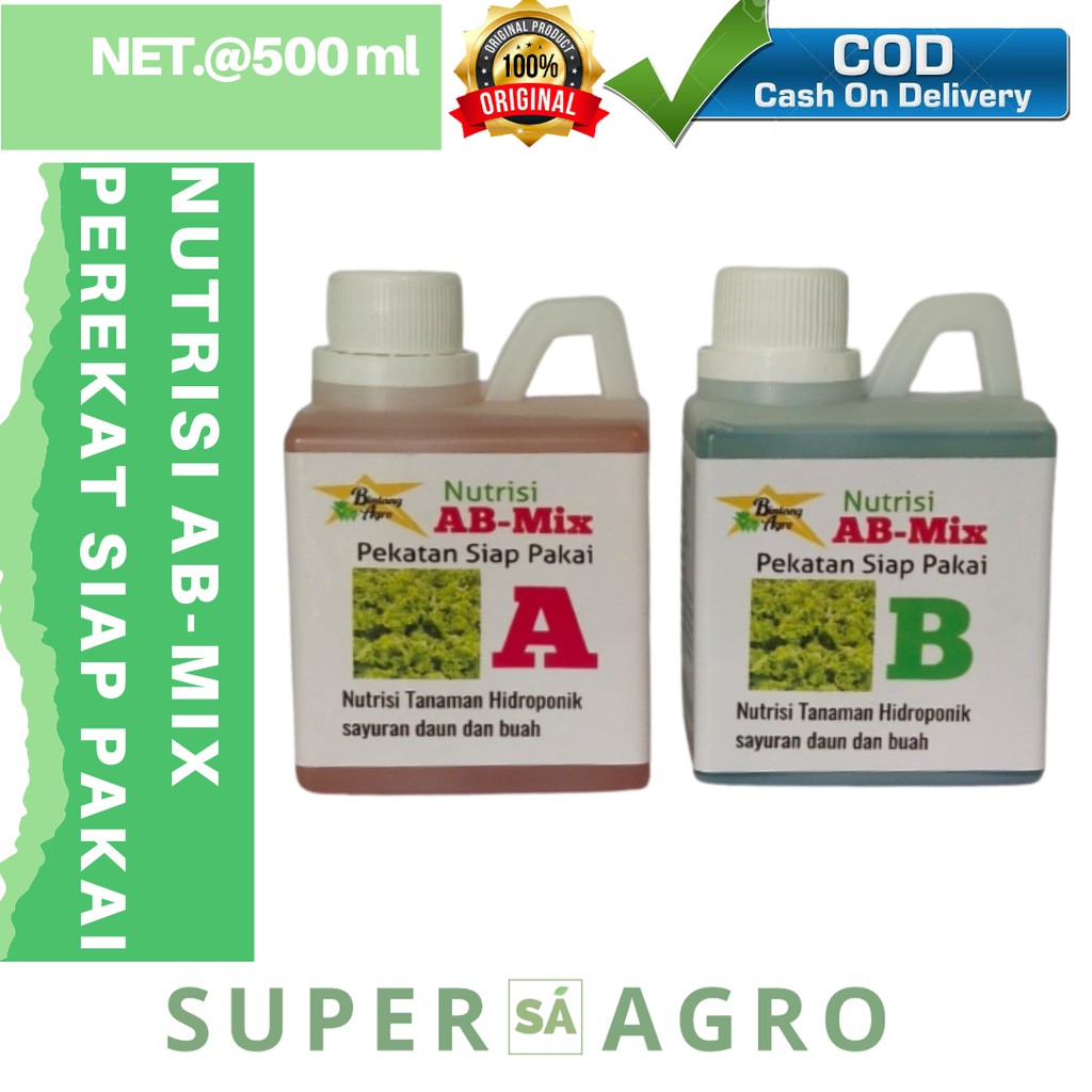 Nutrisi AB-MIX Cair Sayuran / Buah / Daun Hidroponik / Tambulampot / Pupuk Nutrisi Hidroponik Murah