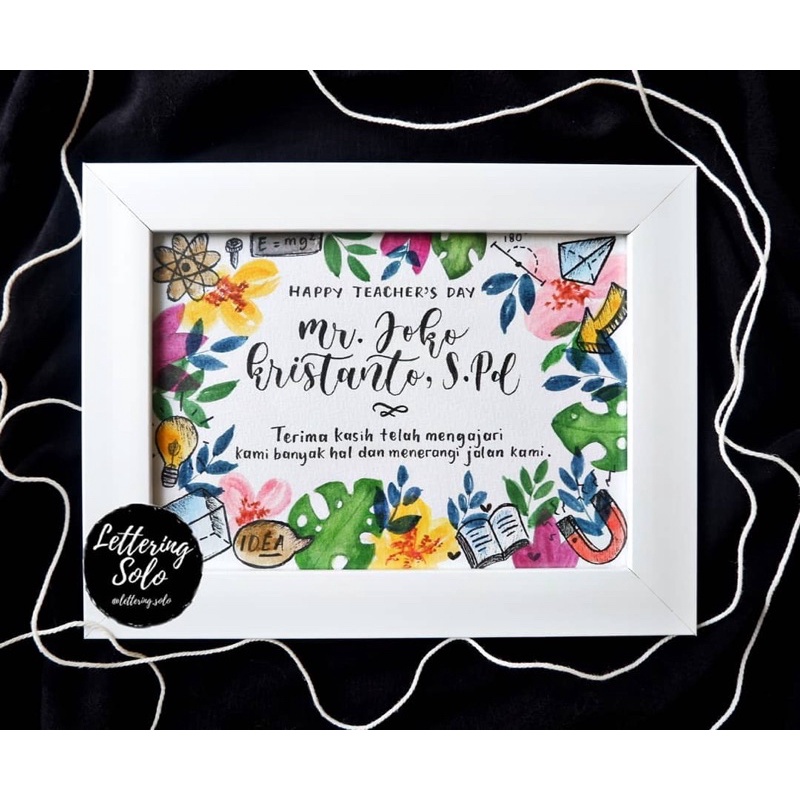 HAND LETTERING 5R (17x22cm) KADO ULANG TAHUN, KADO WISUDA, KADO WEDDING