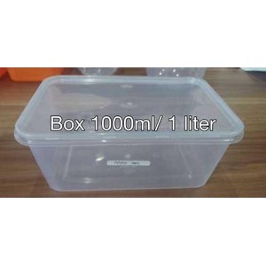 Box/kotak makanan/lunch box/bento box plastik/microwave 1000ml/1 liter murah bagus tebal