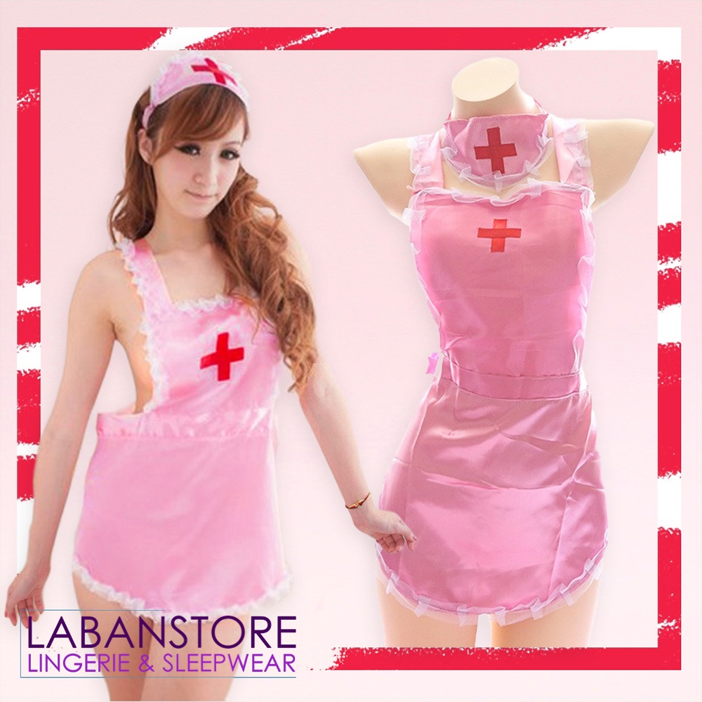 Set Sexy Costume Lingerie Nurse Kostum Suster Seksi